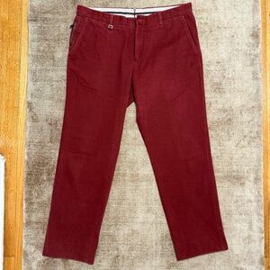 Men’s Ermenegildo Zegna Flat-Front Corduroy Trousers in Red fits sz 53 - Italian